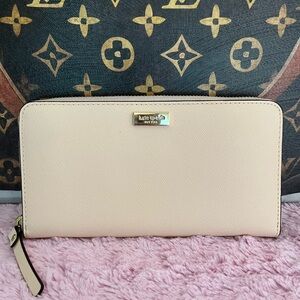 Kate Spade Neda Newbury Lane Saffaino Leather Wallet Blush Pink EUC